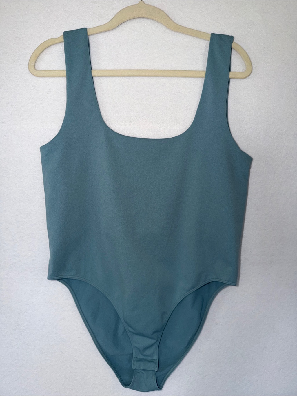 A New Day Scoop Neck Bodysuit In Dusty Teal
